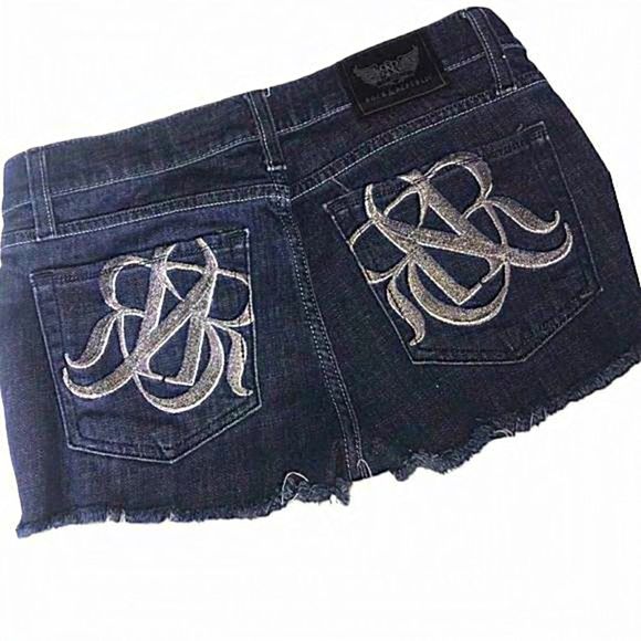 Rock & Republic dark blue demin jean short Shorts Size 27‎ women’s flayed * - Picture 1 of 8